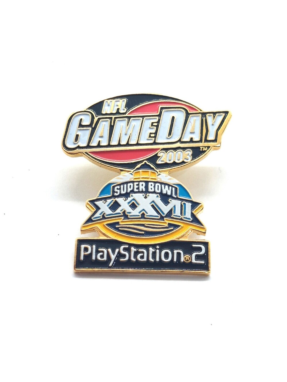 NFL GameDay 2003 Pin Super Bowl XXXVII PlayStation 2 Promo Enamel Vintage